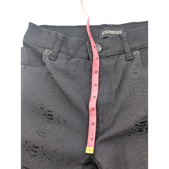 Express Snake Skin Black High Rise Skinny Leggings Dress Pants 24/29 Size 0 Reg - Picture 7 of 10